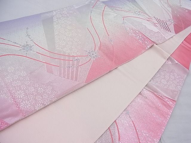 平和屋着物◎六通柄袋帯 唐織 吉祥花文 金銀糸 逸品 BAAE2606ea