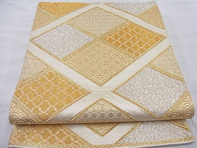 平和屋着物◎六通柄袋帯 菱吉祥文 金銀糸 逸品 BAAE2625ea