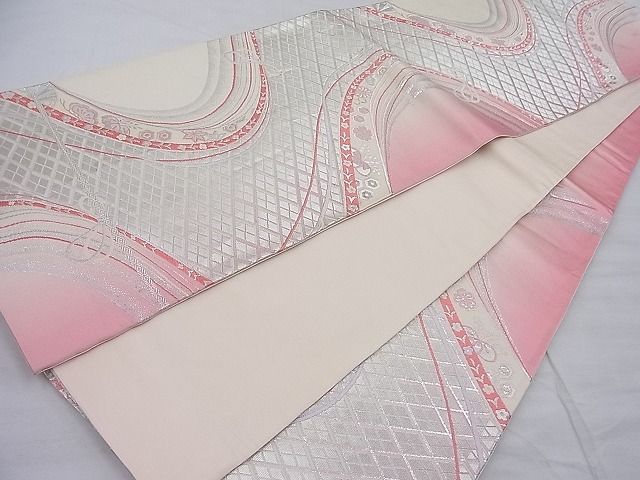 平和屋着物◎六通柄袋帯 唐織 慶長文様 銀糸 逸品 BAAE2635ea