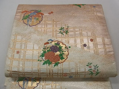 平和屋着物■六通柄袋帯 唐織 小袖能装束 金銀糸 逸品 CAAB6031yk