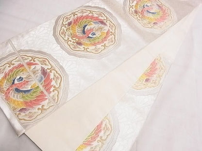 平和屋着物◎六通柄袋帯 唐織 鳳凰 金銀糸 逸品 BAAE1261ns