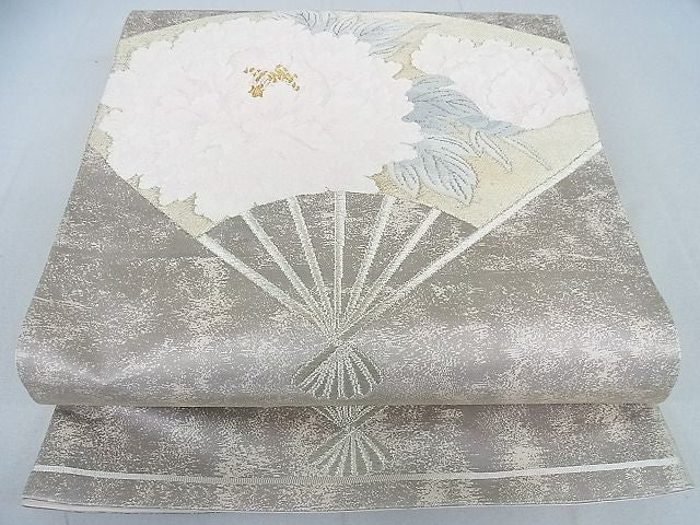 平和屋着物◎六通柄袋帯 唐織 舞扇花文 金銀糸 逸品 DAAD4117we