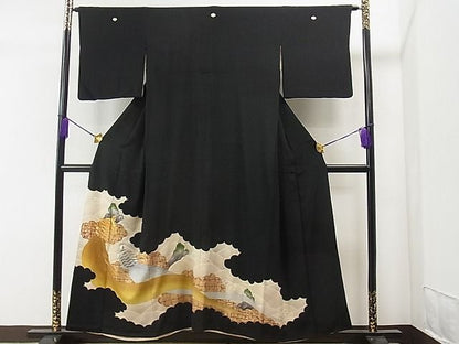 平和屋着物■豪華黒留袖　蓑亀　金銀糸　逸品　CAAD3558yc