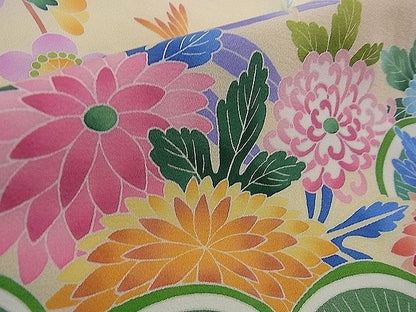 平和屋本店■極上　七五三　女の子　7歳　祝着　友禅　作家物　吉祥花文　逸品　DZAA0632kh5