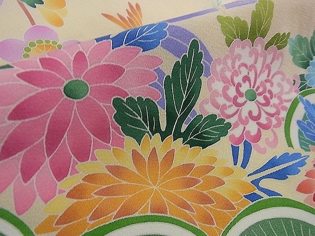 平和屋本店■極上　七五三　女の子　7歳　祝着　友禅　作家物　吉祥花文　逸品　DZAA0632kh5