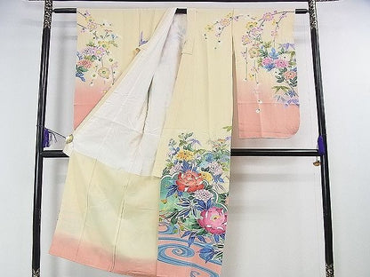 平和屋本店■極上　七五三　女の子　7歳　祝着　友禅　作家物　吉祥花文　逸品　DZAA0632kh5
