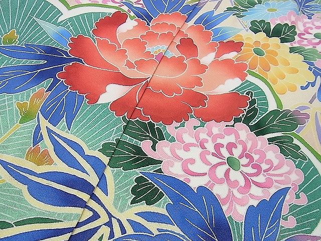 平和屋本店■極上　七五三　女の子　7歳　祝着　友禅　作家物　吉祥花文　逸品　DZAA0632kh5