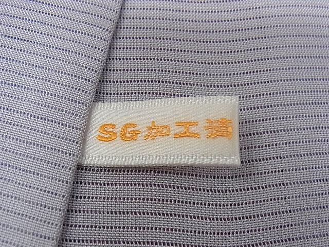 平和屋本店■極上 京都染織メーカー 貴久樹謹製 野蚕糸 ナチュラルタッサー 色無地 紗袷 辻が花紋紗 反端 逸品 未使用 KAAA0959kk4