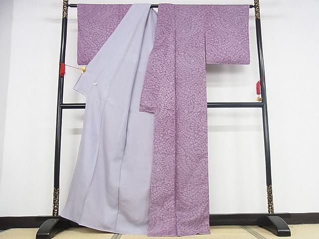 平和屋本店■極上 京都染織メーカー 貴久樹謹製 野蚕糸 ナチュラルタッサー 色無地 紗袷 辻が花紋紗 反端 逸品 未使用 KAAA0959kk4