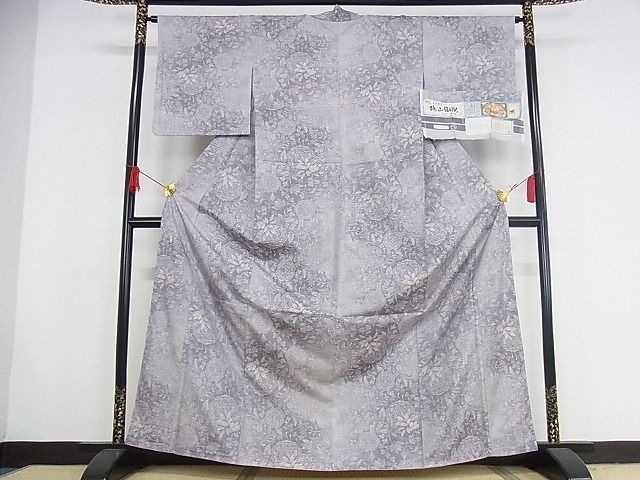 平和屋本店■極上　本場大島紬　白大島　名匠たかし　総絣　桃山絵日記　証紙付き　さが美扱い　正絹　逸品　未使用　KAAA0970kk4