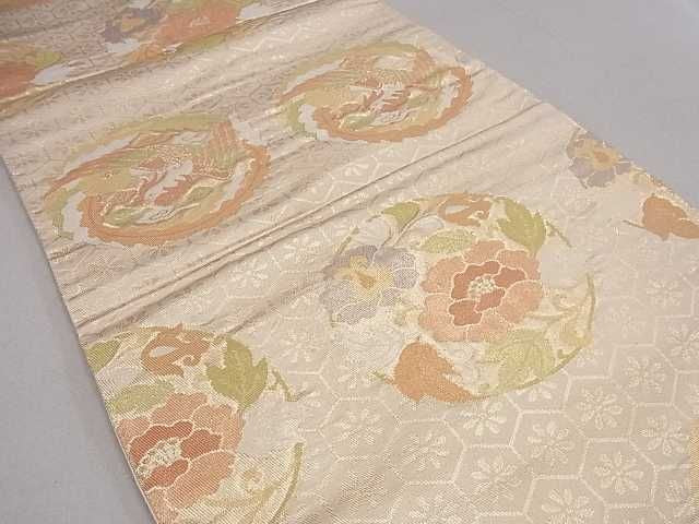 平和屋着物◎六通柄袋帯 鳳凰花丸文 金糸 逸品 DAAC0422ma