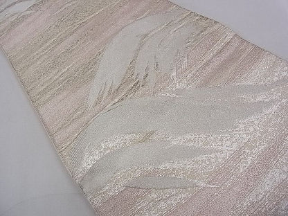 平和屋着物◎六通柄袋帯 遠山霞文 銀糸 逸品 CAAB9143dx
