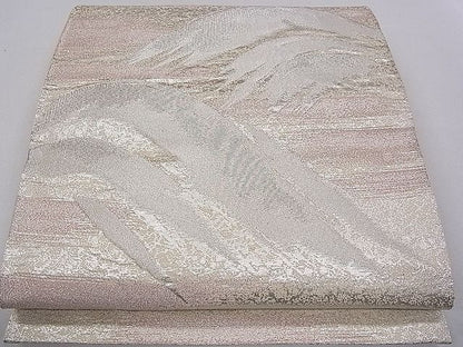 平和屋着物◎六通柄袋帯 遠山霞文 銀糸 逸品 CAAB9143dx