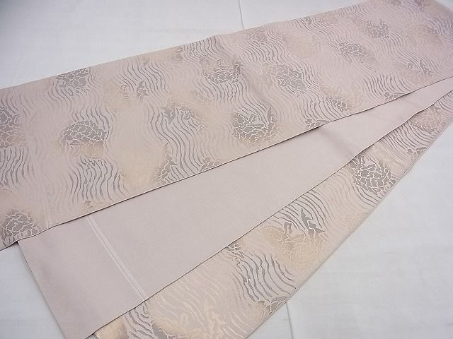 平和屋着物◎全通柄 本袋帯 荒磯 金糸 逸品 BAAE3883fk