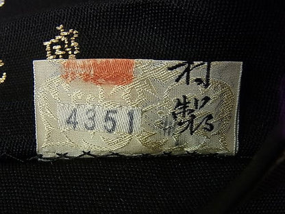 平和屋本店■極上　龍村平蔵製　本袋帯　威毛錦　黒地　金銀糸　逸品　DZAA0697kh4