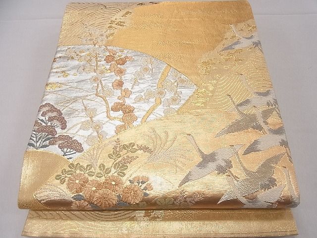 平和屋着物◎六通柄袋帯 地紙華春琳派文 金銀糸 逸品 CAAD9159ev