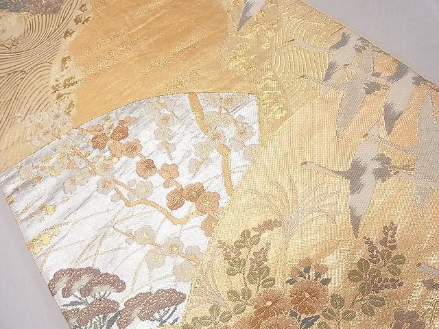 平和屋着物◎六通柄袋帯 地紙華春琳派文 金銀糸 逸品 CAAD9159ev
