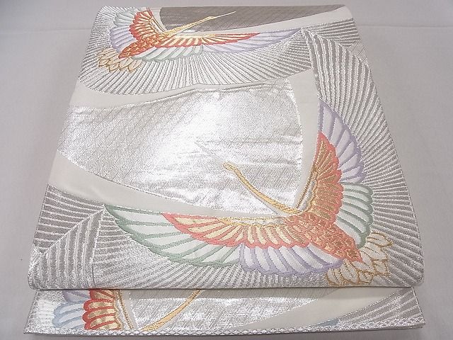 平和屋着物◎六通柄袋帯 飛鶴吉祥文 金銀糸 逸品 CAAD9183ev