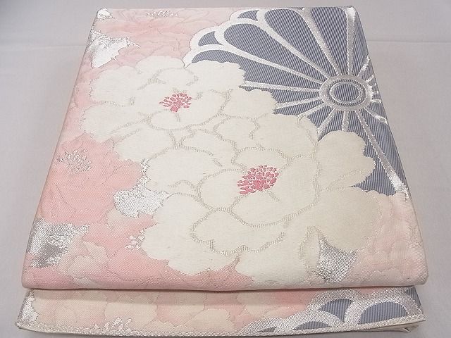 平和屋着物◎六通柄袋帯 唐織 牡丹 銀糸 逸品 CAAD9187ev
