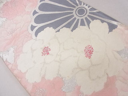 平和屋着物◎六通柄袋帯 唐織 牡丹 銀糸 逸品 CAAD9187ev