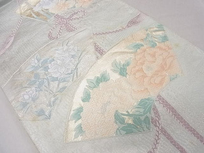 平和屋着物◎六通柄袋帯 唐織 地紙結び紐花文 金銀糸 逸品 CAAD9208ev