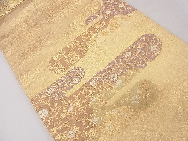 平和屋着物◎六通柄袋帯 名物裂 金糸 逸品 CAAD9222ev