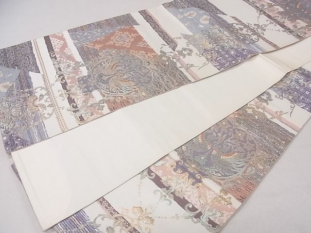 平和屋着物◎六通柄袋帯 唐織 正倉院文様 金銀糸 正絹