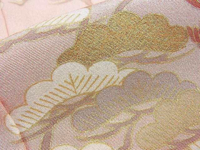 平和屋着物●訪問着　松竹梅　立波花文　金彩　逸品　未使用　BAAE4101zb4