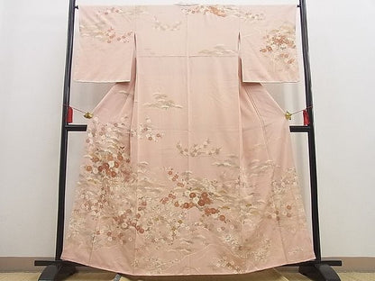 平和屋着物●訪問着　松竹梅　立波花文　金彩　逸品　未使用　BAAE4101zb4