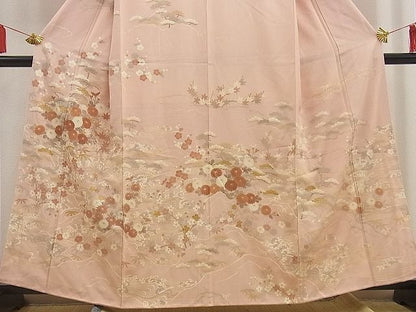平和屋着物●訪問着　松竹梅　立波花文　金彩　逸品　未使用　BAAE4101zb4