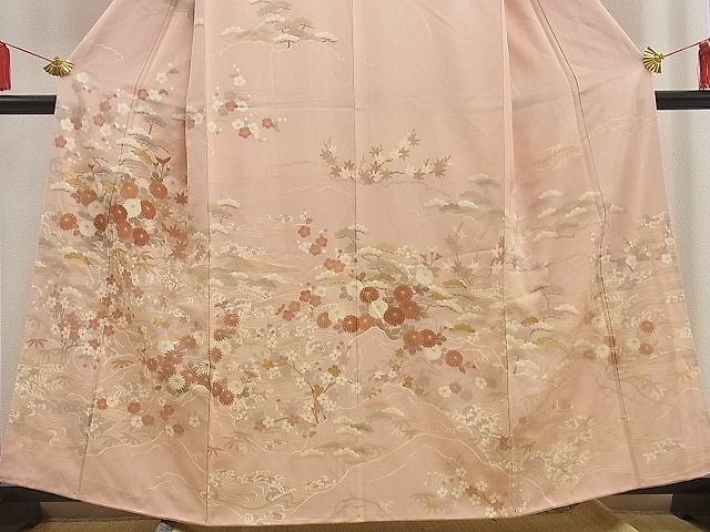 平和屋着物●訪問着　松竹梅　立波花文　金彩　逸品　未使用　BAAE4101zb4