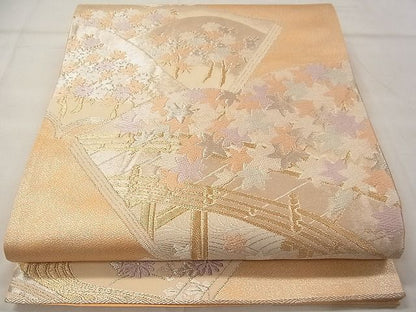 平和屋着物◎六通柄袋帯 唐織 冊子渡り橋草花文 金銀糸 逸品 CAAD4900vf