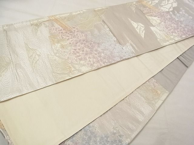 平和屋着物◎六通柄袋帯 唐織 渡り橋楓文 金銀糸 逸品 CAAD4897vf