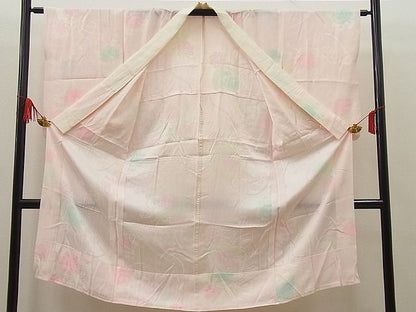 平和屋着物■上質な長襦袢 無双仕立て 薔薇 鈴 暈し染め 逸品 BAAE0303sa