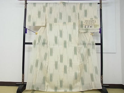 期間限定セール40％off■極上　夏物　夏赤城　赤城紬　手座繰り　縞　ますいわ屋扱い　証紙付き　逸品　CZAA0138s4