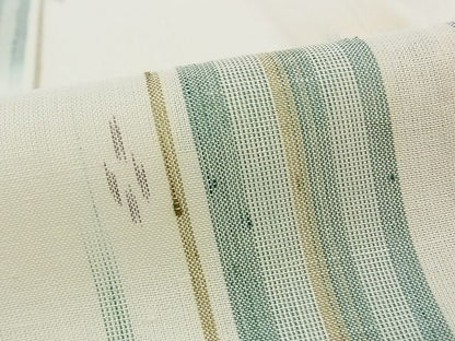期間限定セール40％off■極上　夏物　夏赤城　赤城紬　手座繰り　縞　ますいわ屋扱い　証紙付き　逸品　CZAA0138s4