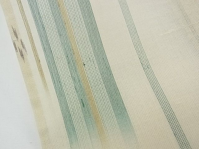 期間限定セール40％off■極上　夏物　夏赤城　赤城紬　手座繰り　縞　ますいわ屋扱い　証紙付き　逸品　CZAA0138s4