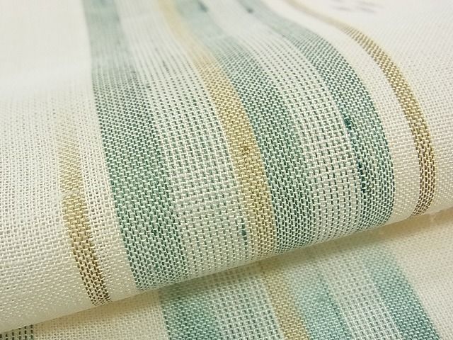 期間限定セール40％off■極上　夏物　夏赤城　赤城紬　手座繰り　縞　ますいわ屋扱い　証紙付き　逸品　CZAA0138s4
