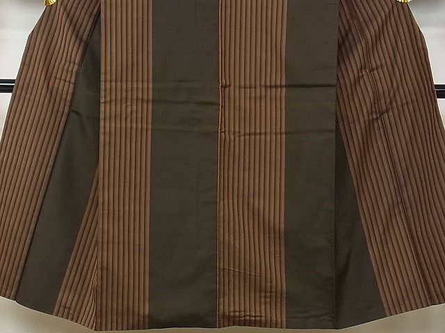 平和屋本店●極上　男性　 本場黄八丈　黒八丈　紬　綾織　間道　逸品　CZAA0185s4