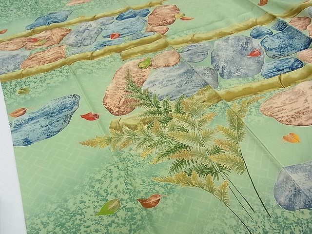 平和屋本店●極上　野口彦太郎　大彦三代目　江戸染繍友禅　訪問着　駒刺繍　石庭　暈し染め　金糸　高島屋扱い　逸品　CZAA0187s4