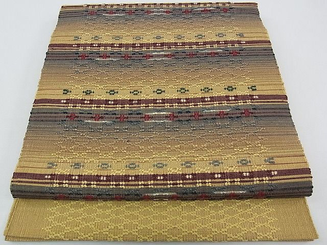 平和屋本店●極上 銀座もとじ 本場琉球 首里花織 八寸名古屋帯 逸品 CZAA0209s4