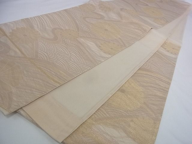 平和屋着物■夏物 六通柄袋帯 菊水 金糸 正絹 逸品 AAAF9246Awj
