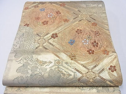 平和屋着物■六通柄袋帯 天井花文 金銀糸 引箔 逸品 CAAD6861hy