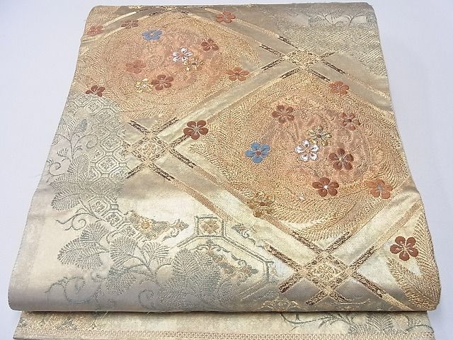 平和屋着物■六通柄袋帯 天井花文 金銀糸 引箔 逸品 CAAD6861hy