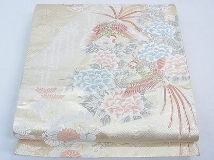 平和屋着物◎六通柄袋帯 唐織 花鳥文 金糸 逸品 CAAD1688th