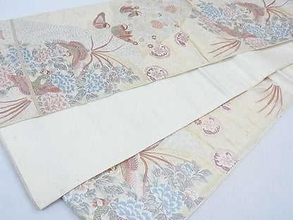 平和屋着物◎六通柄袋帯 唐織 花鳥文 金糸 逸品 CAAD1688th