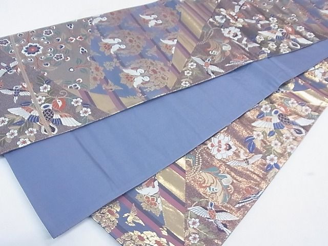 平和屋着物◎六通柄袋帯 花鳥文 金糸 逸品 CAAD1719th