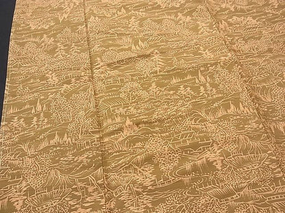平和屋着物■上質な紬　風景文　逸品　CAAD9627th