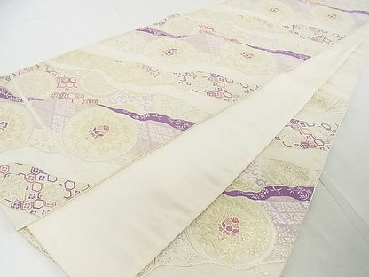 平和屋着物◎六通柄袋帯 道長吉祥花文 金銀糸 逸品 DAAE4003ox