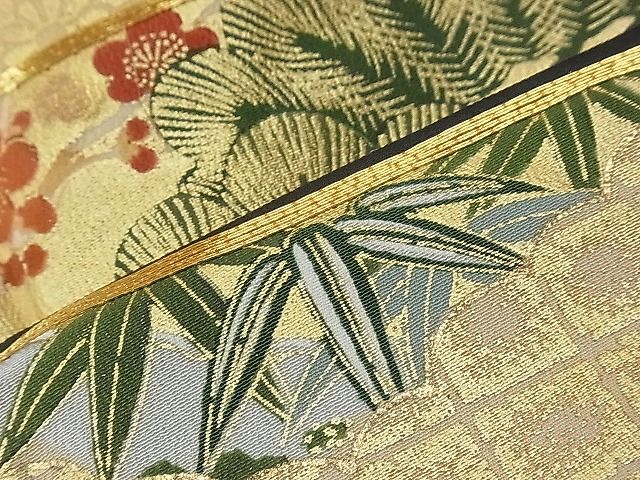 平和屋着物□豪華黒留袖 駒刺繍 刺繍 鴛鴦霞枝花文 金彩